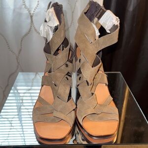 Dolce Vita Taupe Suede Strappy Gladiator Heels